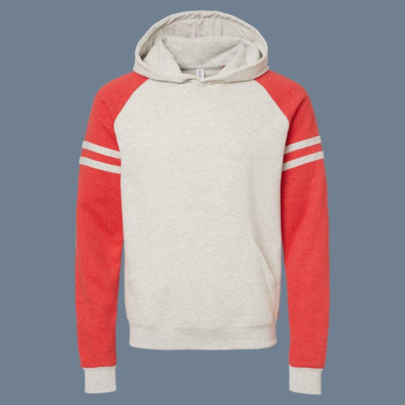Unisex Nublend® Varsity Colorblocked Raglan Hooded Sweatshirt Thumbnail