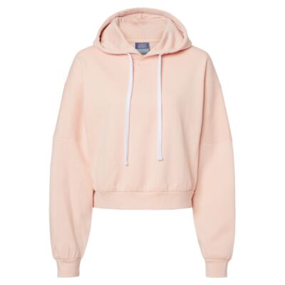 Women's Sueded Fleece Crop Hooded Sweatshirt Thumbnail