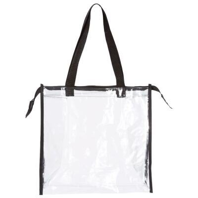 Clear Tote with Gusseted And Zippered Top Thumbnail