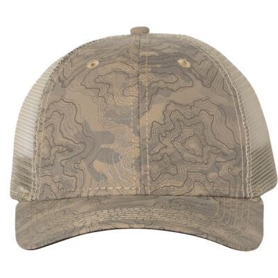 Structured Mid Profile Camo Print Trucker Hat Thumbnail