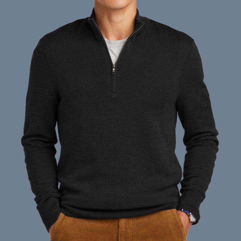 Washable Merino Birdseye 1/4 Zip Sweater Thumbnail