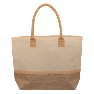 Wanderlust Laminated Jute & Canvas Tote Bag Thumbnail