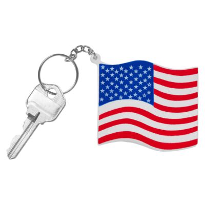 Patriotic American Flag Shape Stress Ball Keychain Thumbnail