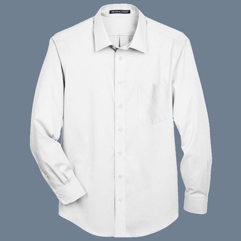 Men's Tall Crown Collection® Solid Stretch Twill Woven Dress Shirt Thumbnail
