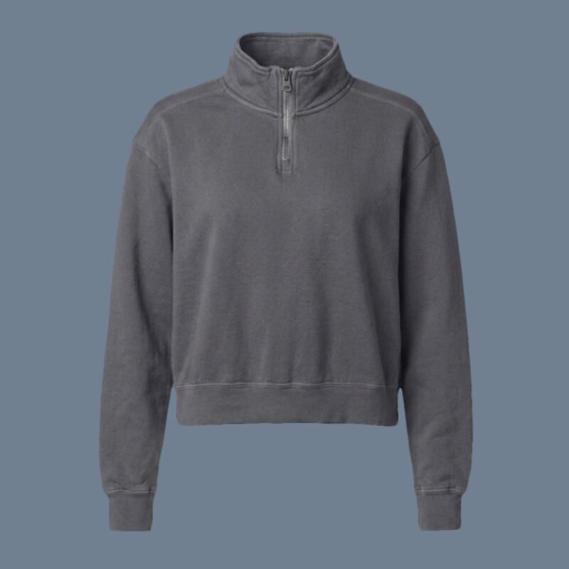 Women's Garment-Dyed Mid-Length Quarter-Zip Sweatshirt Thumbnail