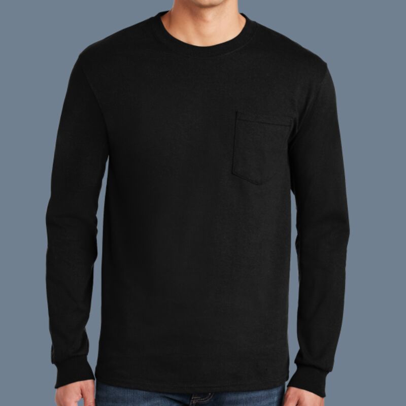 Ultra Cotton ® 100% US Cotton Long Sleeve T Shirt with Pocket Thumbnail