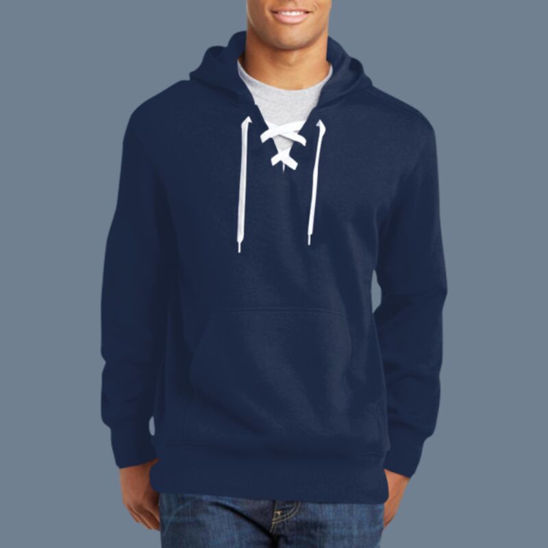 Lace Up Pullover Hooded Sweatshirt Thumbnail