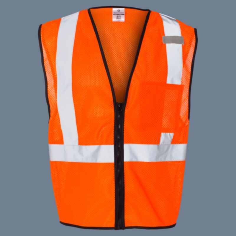 Unisex Single Pocket Zipper Mesh Class 2 Vest Thumbnail