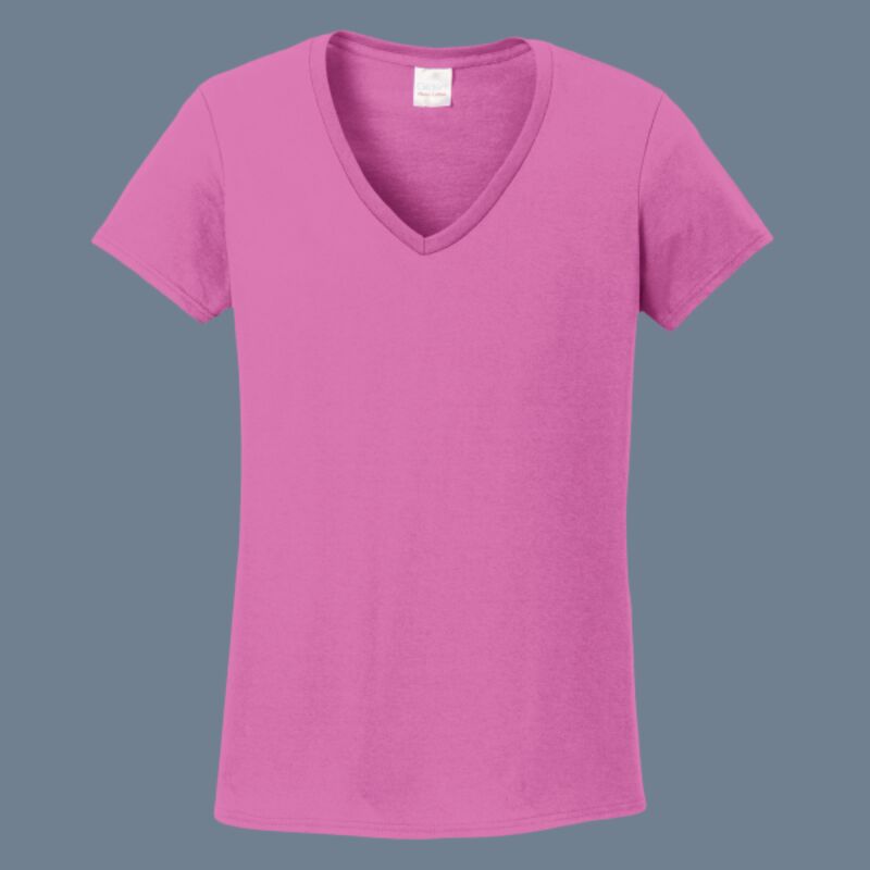Women's Heavy Cotton 100% Cotton V Neck T Shirt Thumbnail