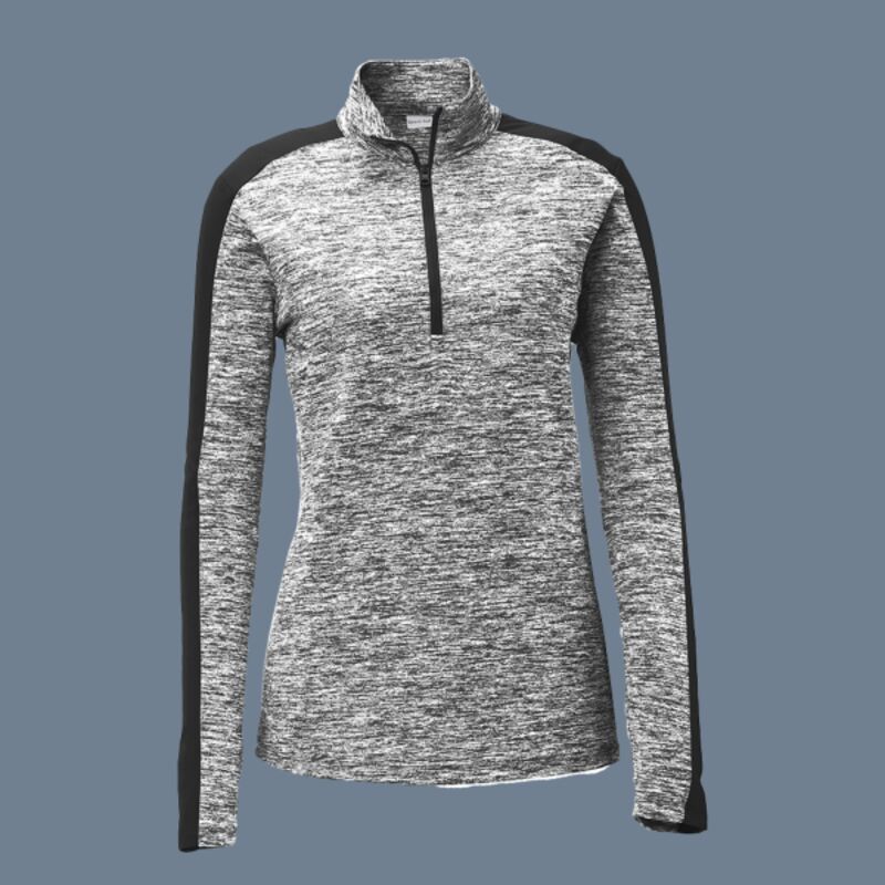 Women's PosiCharge ® Electric Heather Colorblock 1/4 Zip Pullover Thumbnail