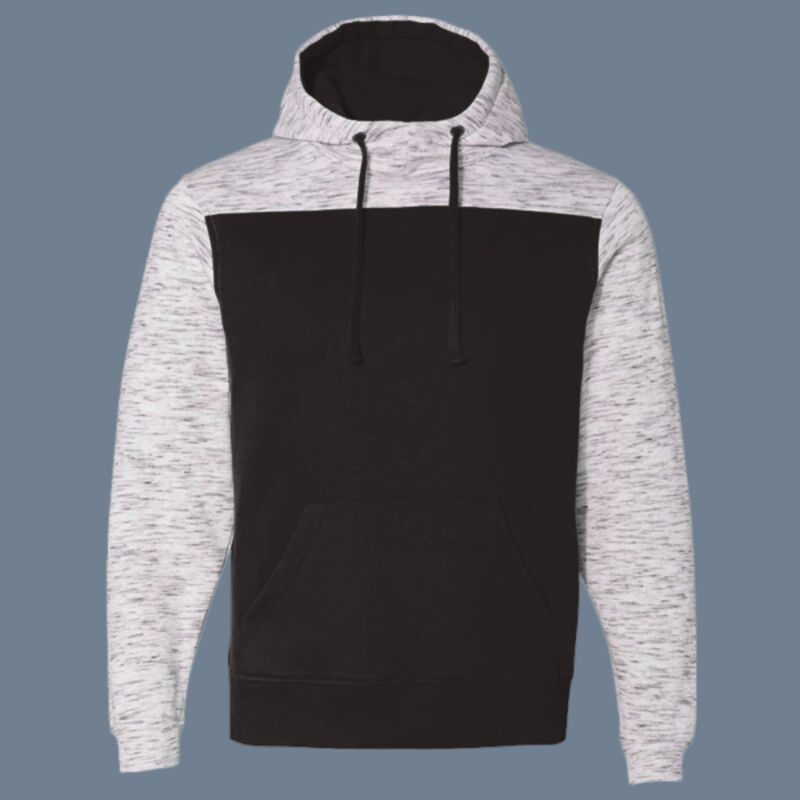 Men's Mélange Fleece Colorblocked Hooded Sweatshirt Thumbnail