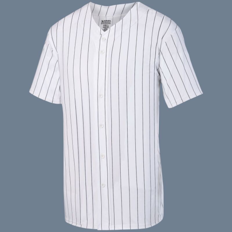 Unisex Pinstripe Full Button Baseball Jersey Thumbnail