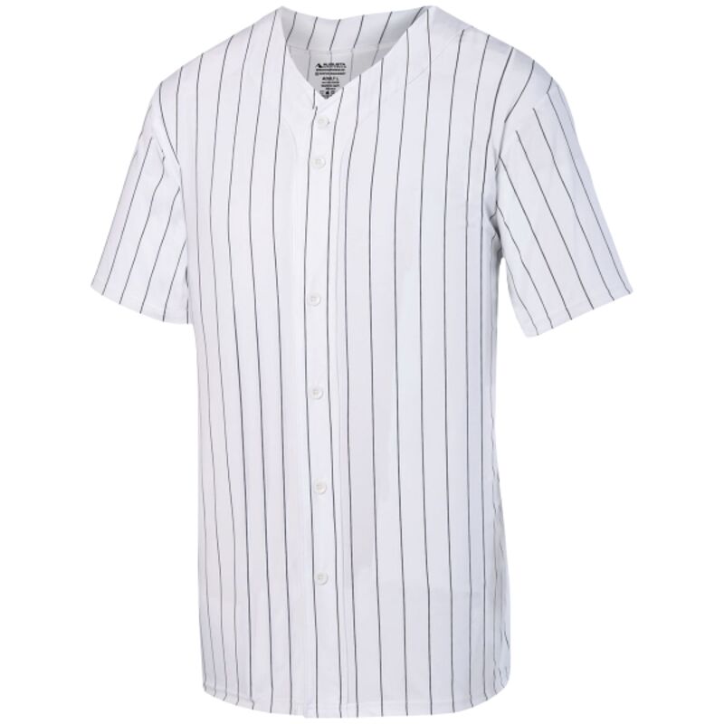 Unisex Pinstripe Full Button Baseball Jersey Thumbnail