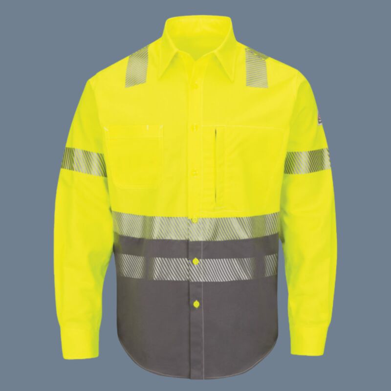 Men's Hi-Visibility Color Block Uniform Shirt - EXCEL FR® ComforTouch® - 7 oz. Thumbnail