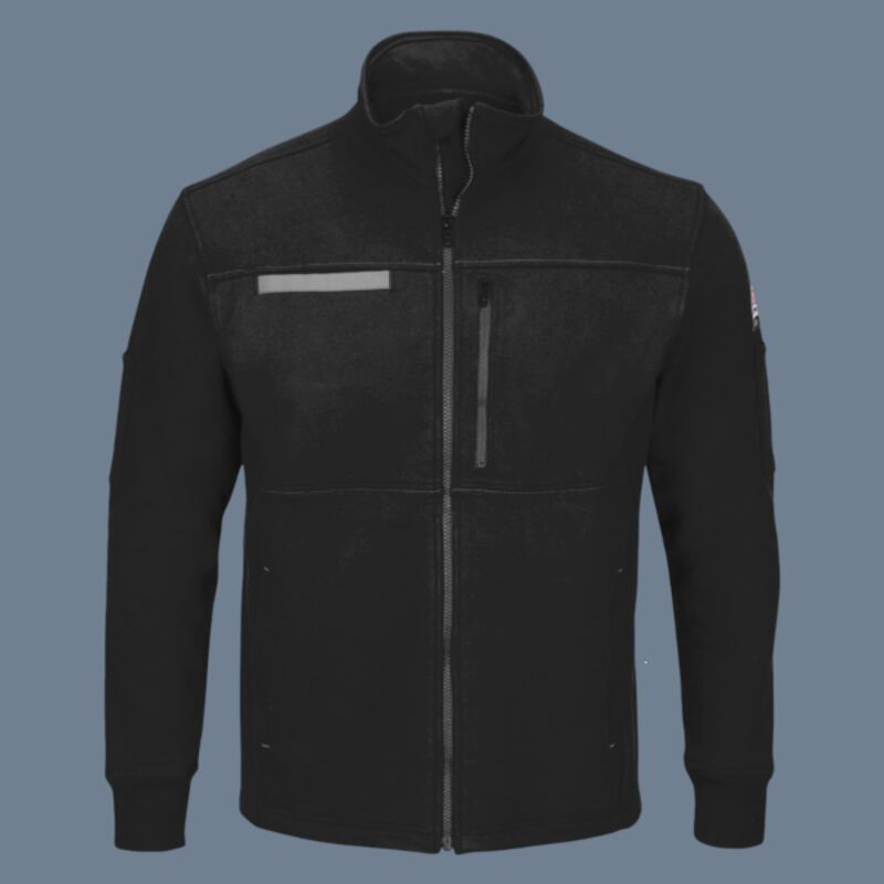Men's Zip Front Fleece Jacket-Cotton /Spandex Blend Thumbnail