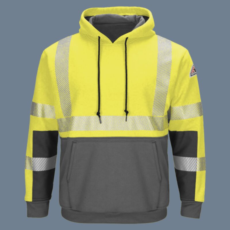 Men's Hi-Visibility Color-Blocked Hooded Sweatshirt Thumbnail