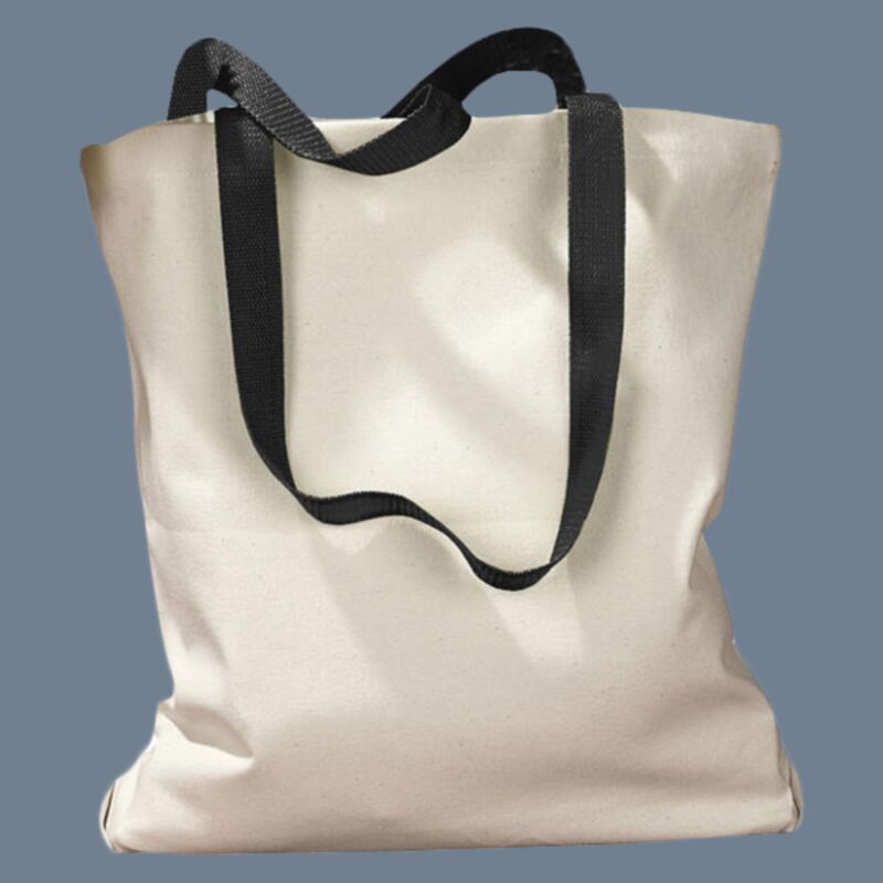 Canvas Tote with Contrast-Color Handles Thumbnail