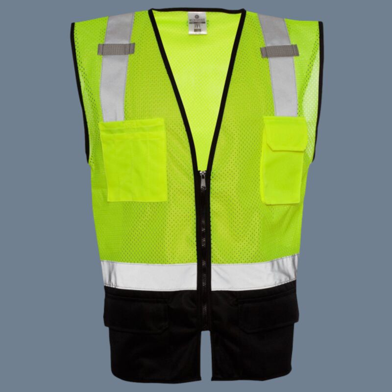 Unisex Black Bottom Mesh Class 2 Vest Thumbnail
