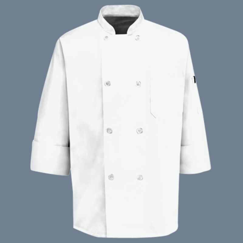 Button Chef Coat with Thermometer Pocket Thumbnail