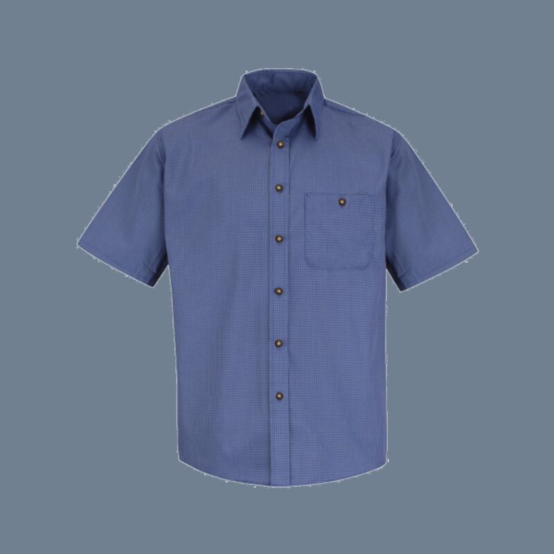 Men's Mini-Plaid Uniform Short Sleeve Shirt Thumbnail