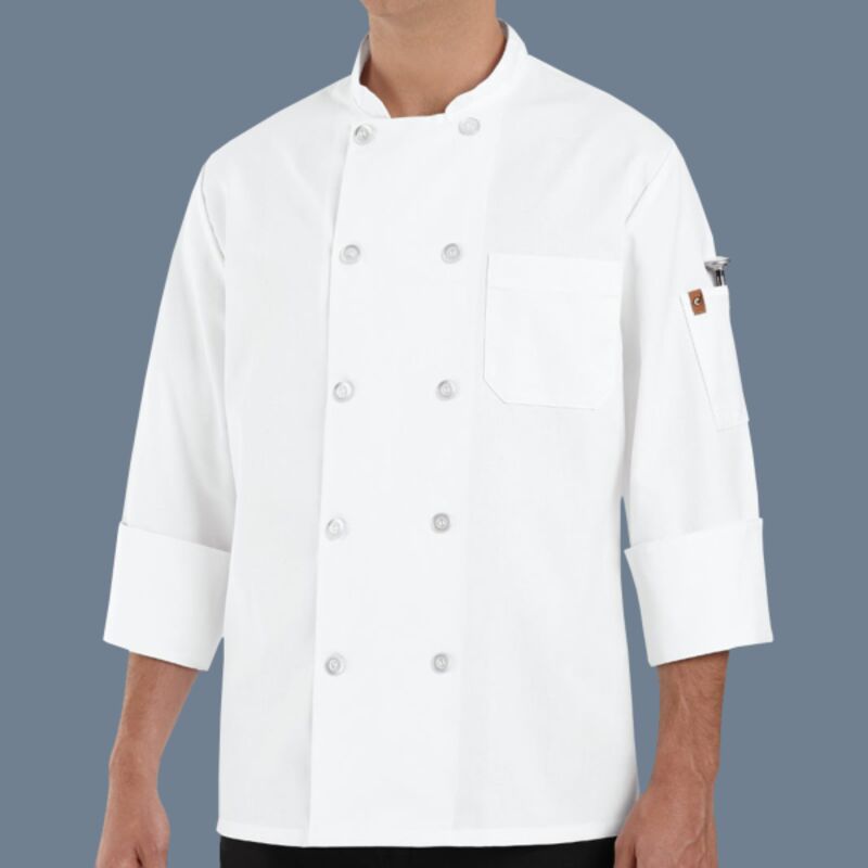 100% Polyester Ten Pearl Button Chef Coat Thumbnail