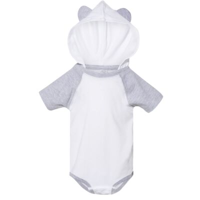 Infant Fine Jersey Raglan Bodysuit with Hood & Ears Thumbnail