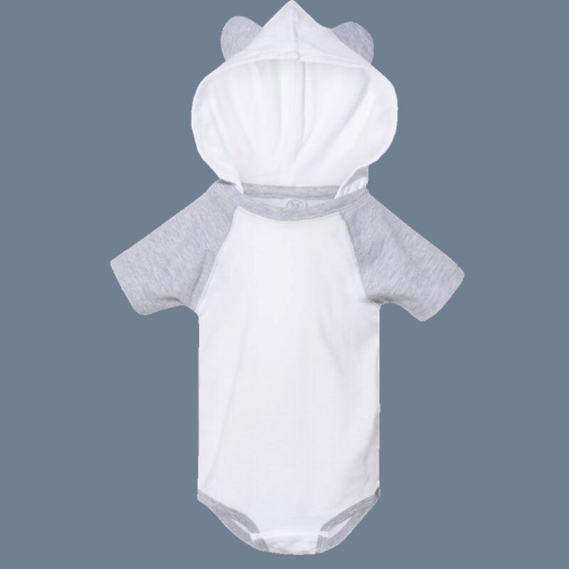 Infant Fine Jersey Raglan Bodysuit with Hood & Ears Thumbnail