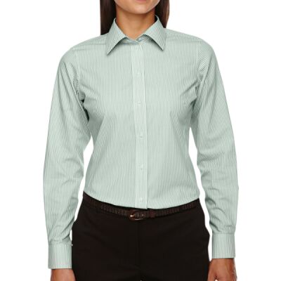 Ladies' Crown Collection® Banker Stripe Woven Shirt Thumbnail