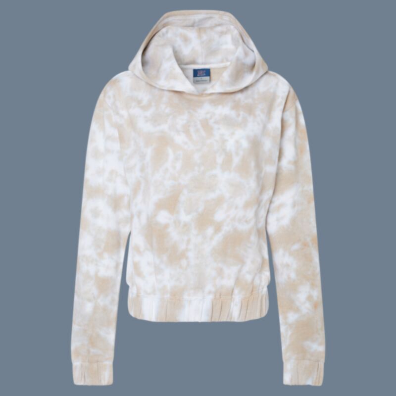 Women's Sueded Fleece Tie-Dyed Crop Hooded Sweatshirt Thumbnail