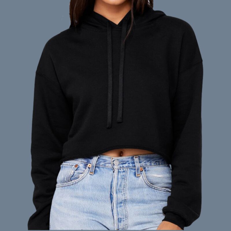 Women's Sponge Fleece Cropped Fleece Hoodie Thumbnail