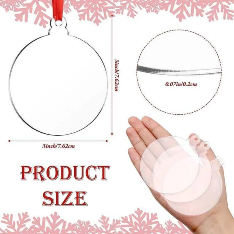 3 inch Christmas Acrylic Ornament Thumbnail