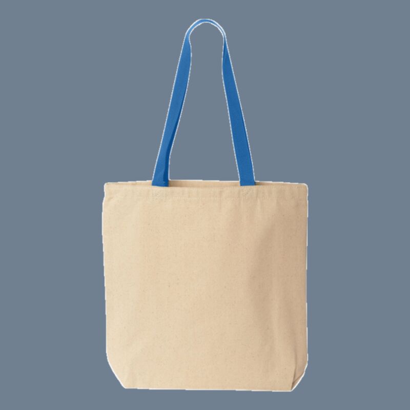Natural Tote with Contrast-Color Handles Thumbnail