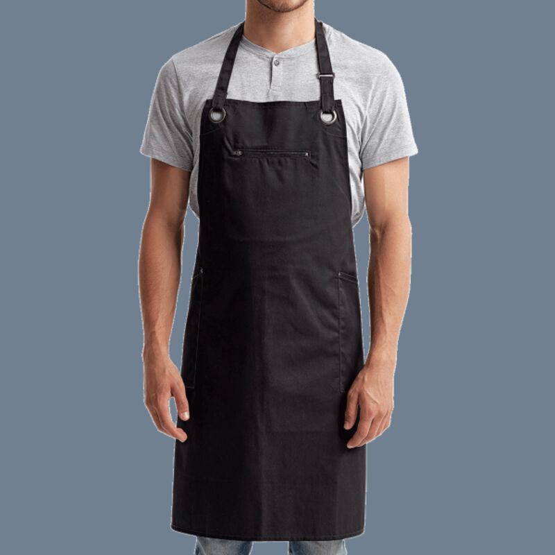 Barley Contrast Stitch Recycled Bib Apron Thumbnail