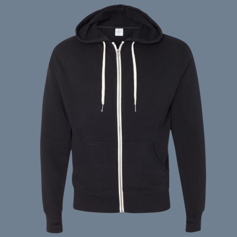 Unisex Heathered French Terry Full-Zip Hooded Sweatshirt Thumbnail