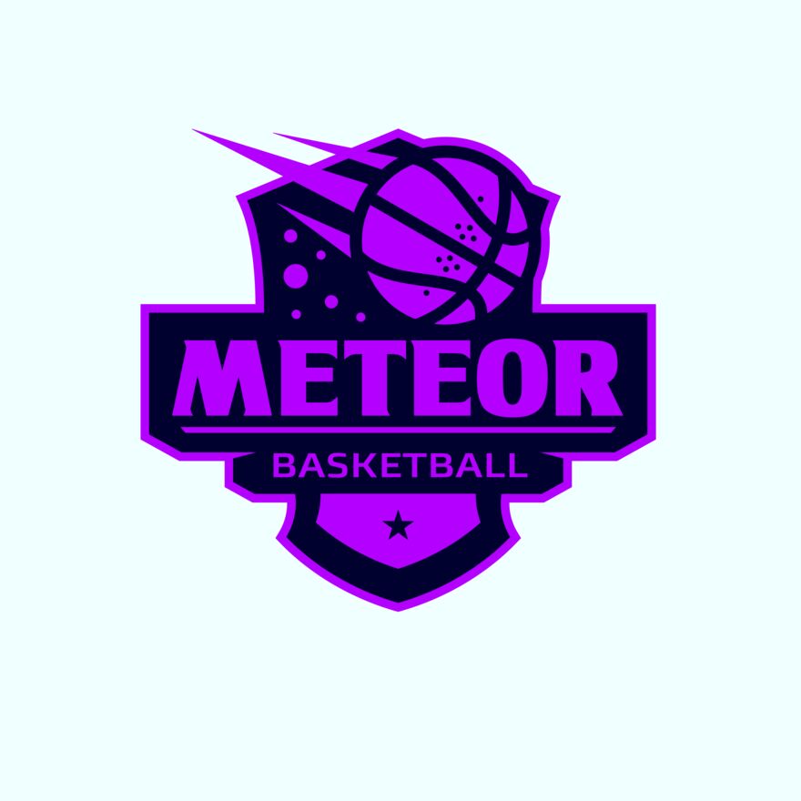 Meteor Basketball logo template Thumbnail