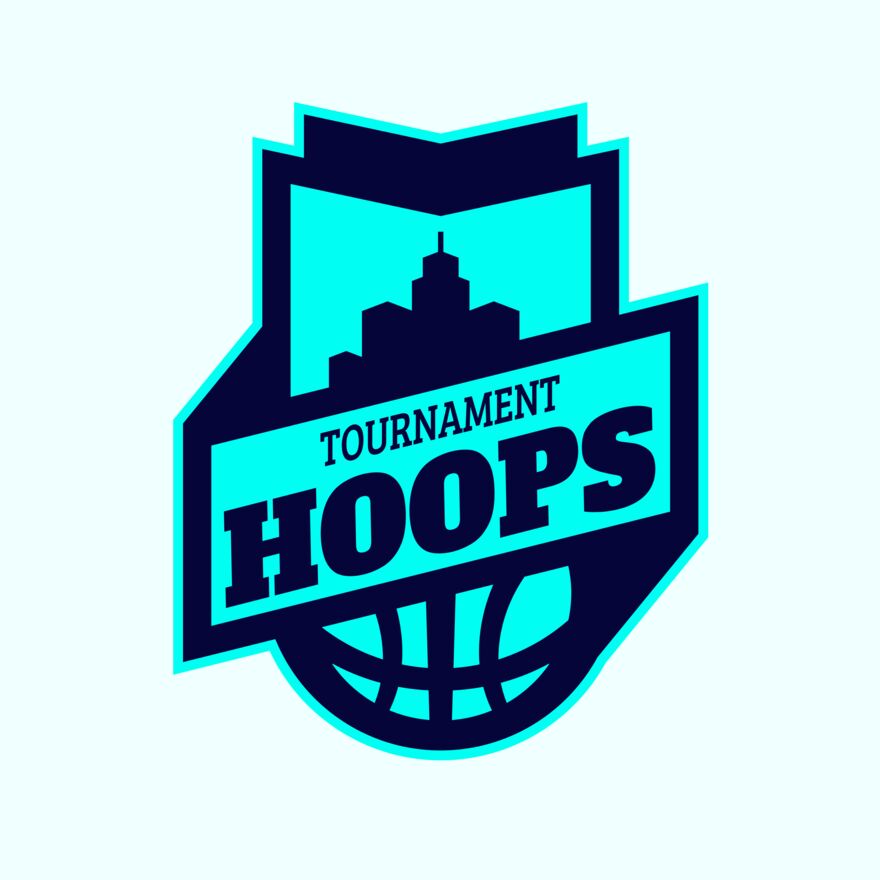 Hoops Tournament Basketball logo template Thumbnail