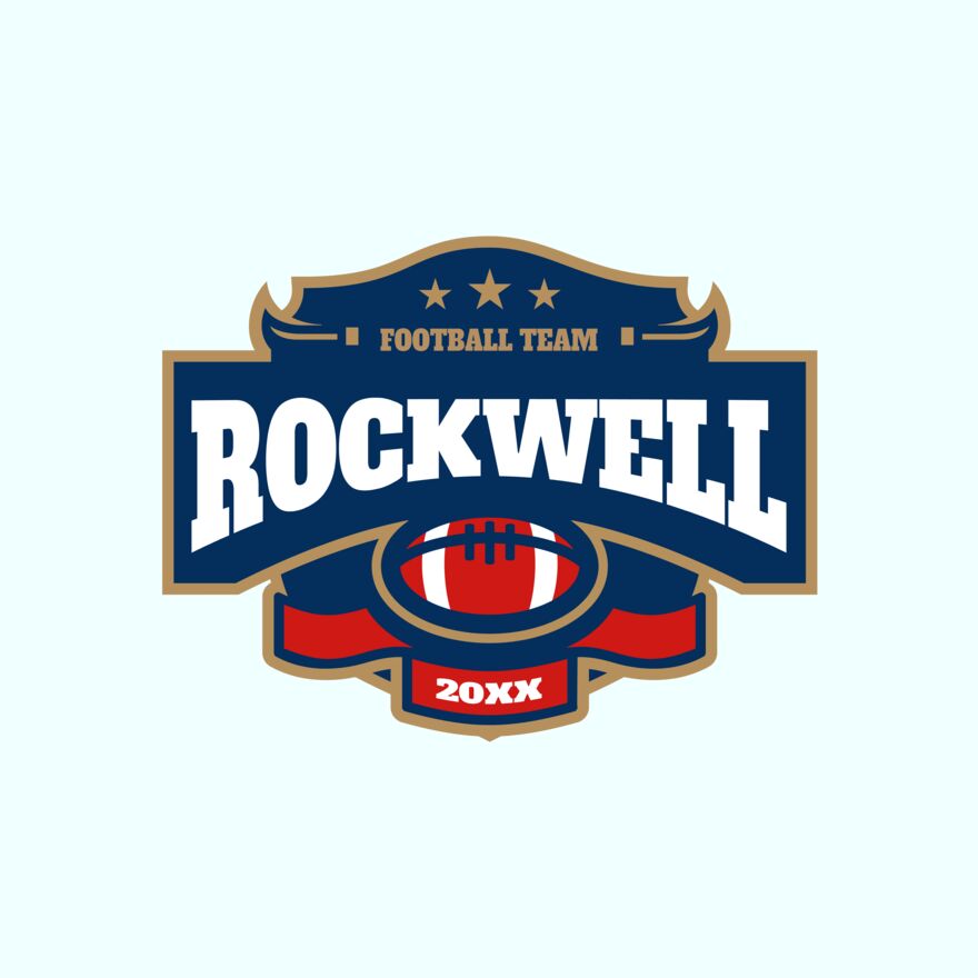 Rockwell Football team logo template Thumbnail