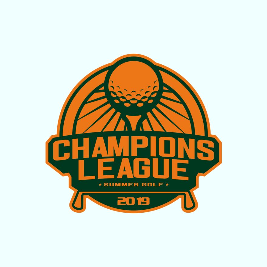Champions League Summer Golf logo template Thumbnail
