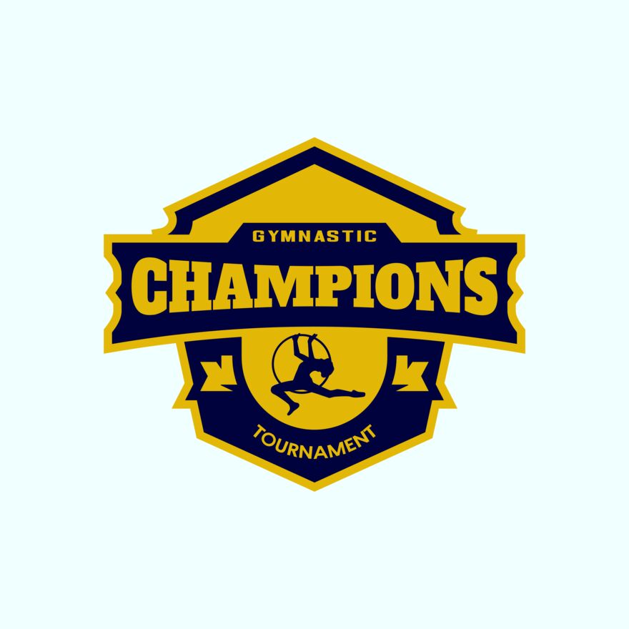 Champions Gymnastic Tournament logo template Thumbnail