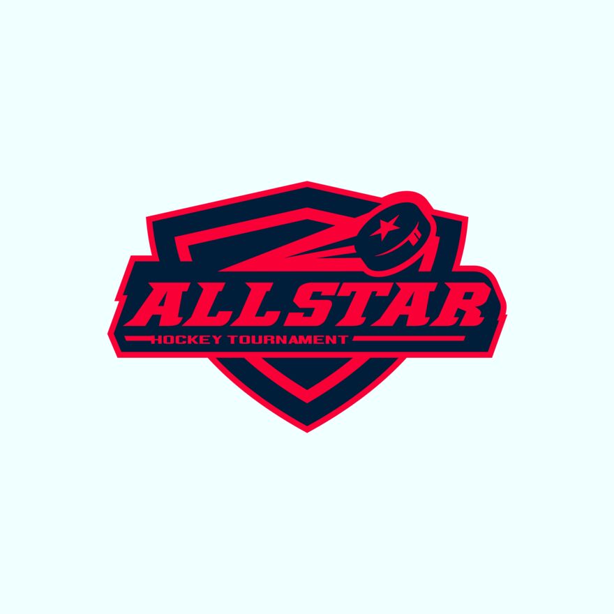 All Star Hockey Tournament logo template Thumbnail