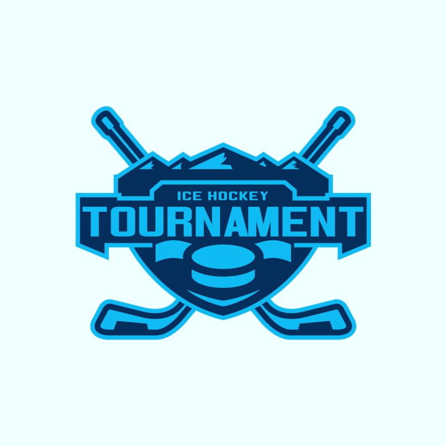 Tournament Ice Hockey logo template Thumbnail