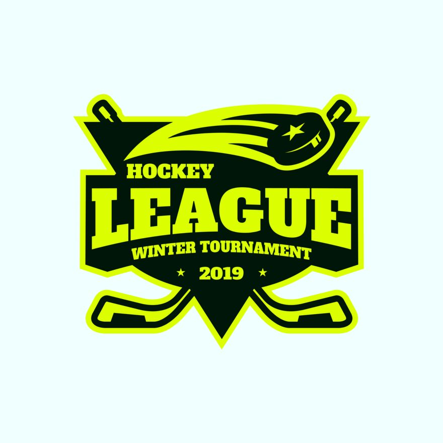 League Hockey Winter Tournament logo template Thumbnail