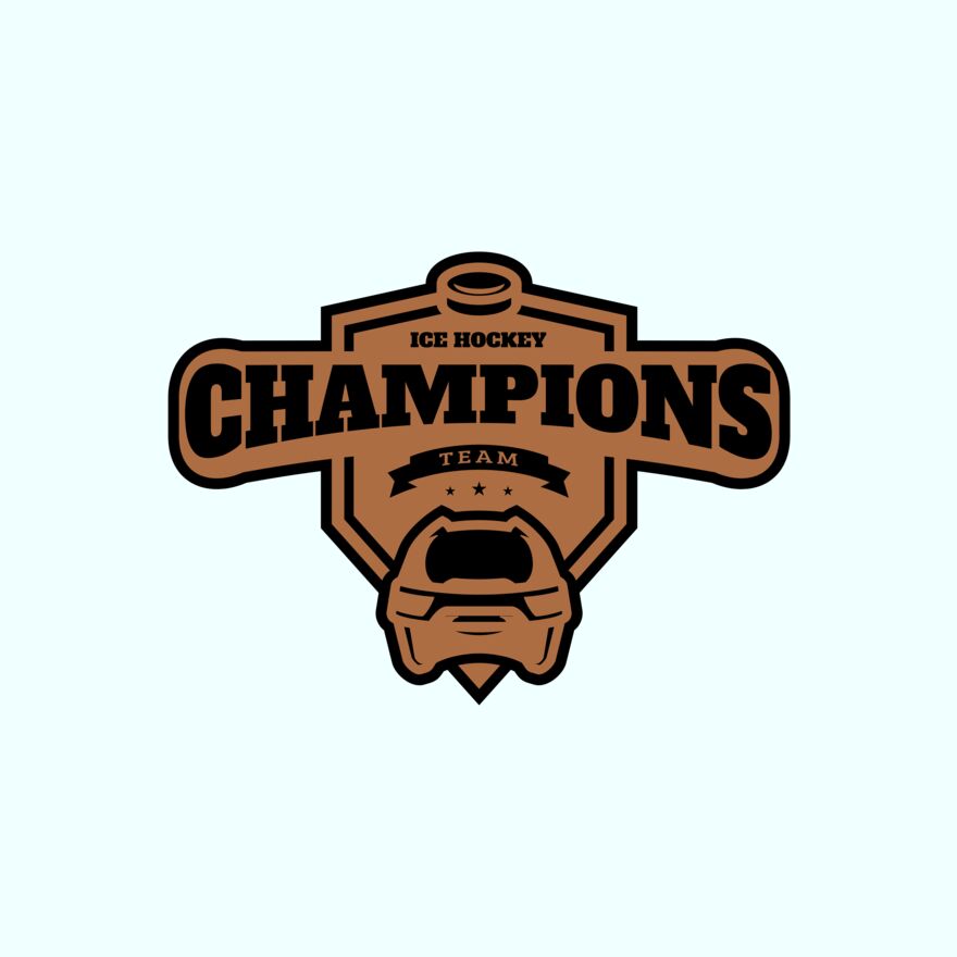 Champions Team Ice Hockey logo template Thumbnail