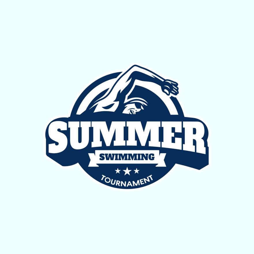 Summer Swimming Tournament logo template Thumbnail