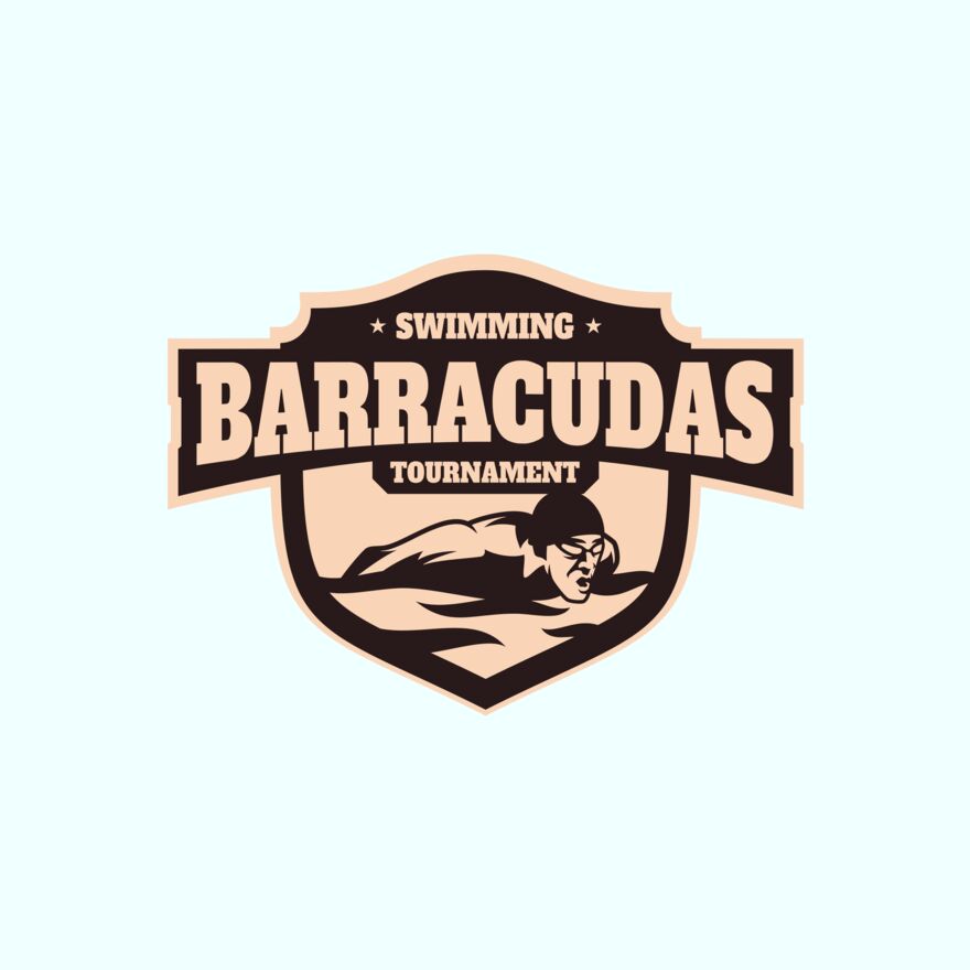 Barracudas Swimming Tournament logo template Thumbnail