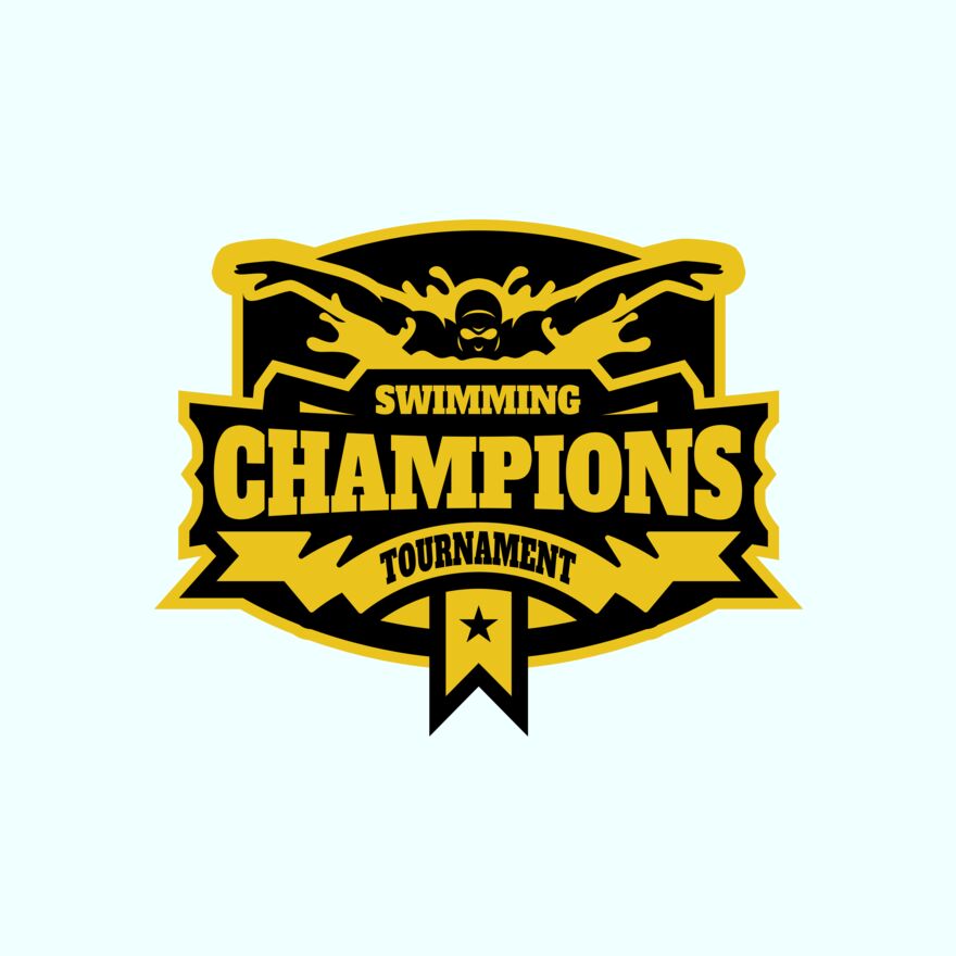 Champions Swimming Tournament logo template Thumbnail