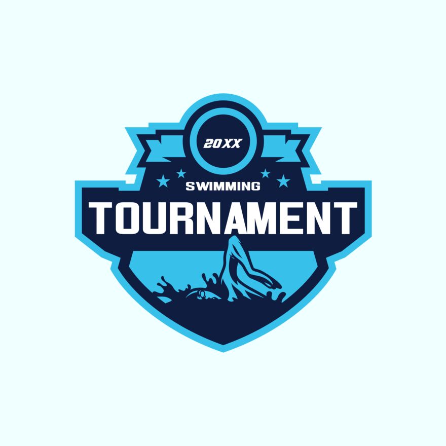 Swimming Tournament logo template Thumbnail