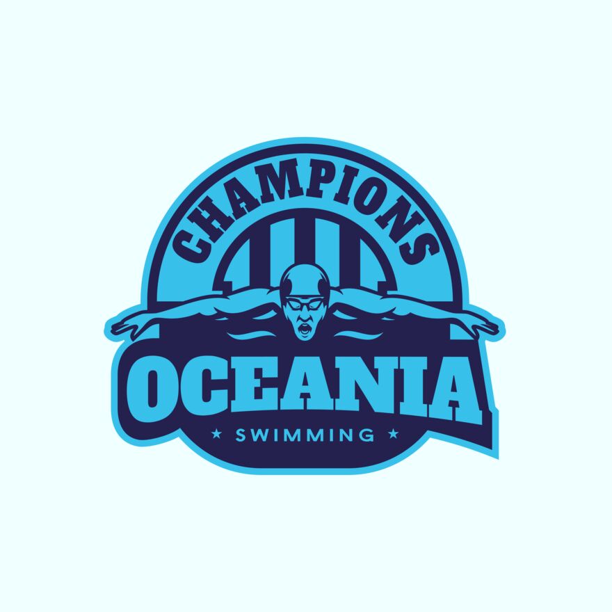 Oceania Champions Swimming logo template Thumbnail