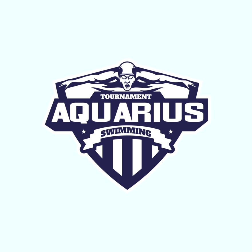 Aquarius Swimming Tournament logo template Thumbnail