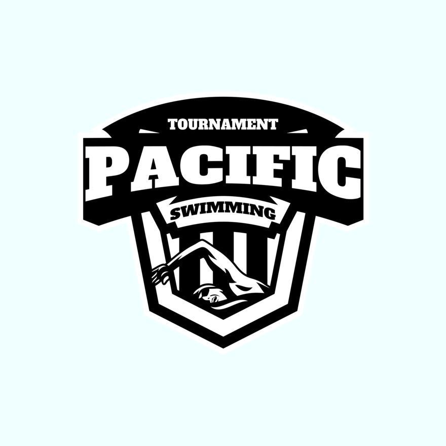 Pacific Swimming Tournament logo template Thumbnail